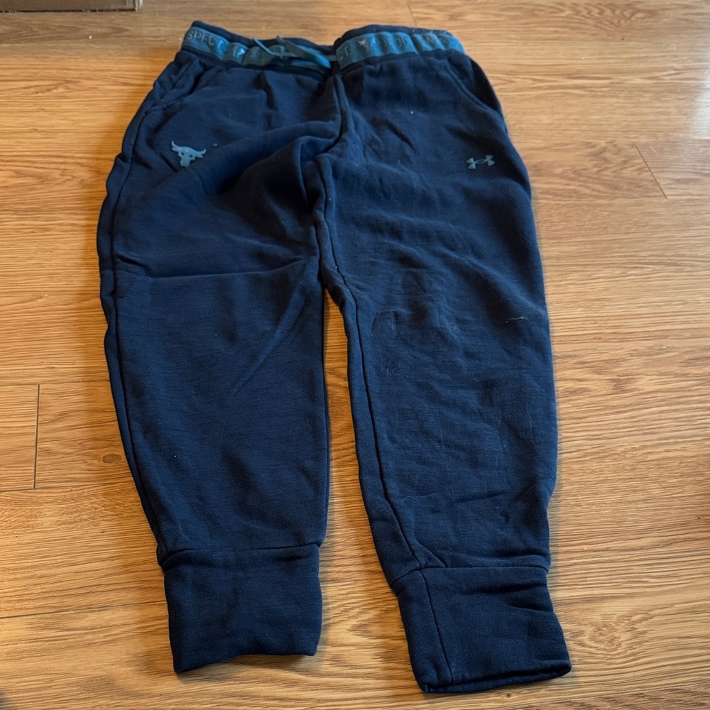 Under Armour project rock navy and blue sweatpants in XS